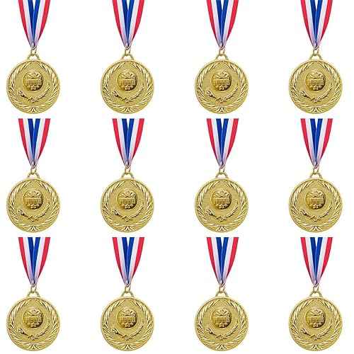 Abaokai 12 Pieces Gold Medals for Awards,1st Winner Medals for Sports, Competitions, Party, Olympic Style, 2 Inches
