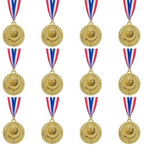 Abaokai 12 Pieces Gold Medals for Awards,1st Winner Medals for Sports, Competitions, Party, Olympic Style, 2 Inches