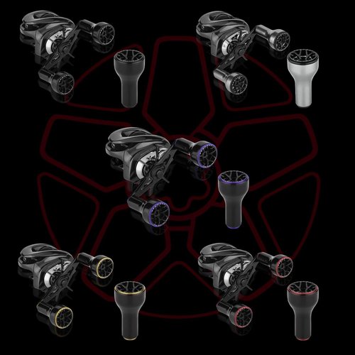 GOMEXUS SU24L Reel Handle Knob Daiwa Type S Shimano Type A Regalis Caldia Stradic Kouga Replacement Aluminum Knob 24mm Ultra Lightweight 14.4g Winding Comfort Bass