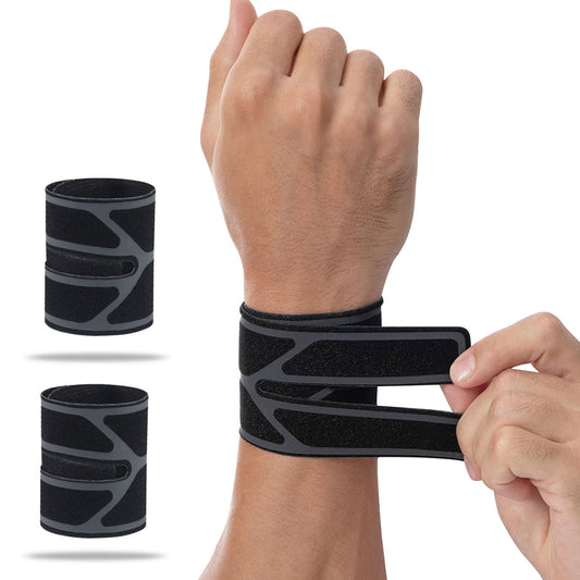 FVVWVV 2 Pack Wrist Brace for Right & Left Hand, Ultra-Thin Compression Wrist Band Adjustable Wrist Wrap for Tendonitis, Arthritis, Weightlifting, Sports