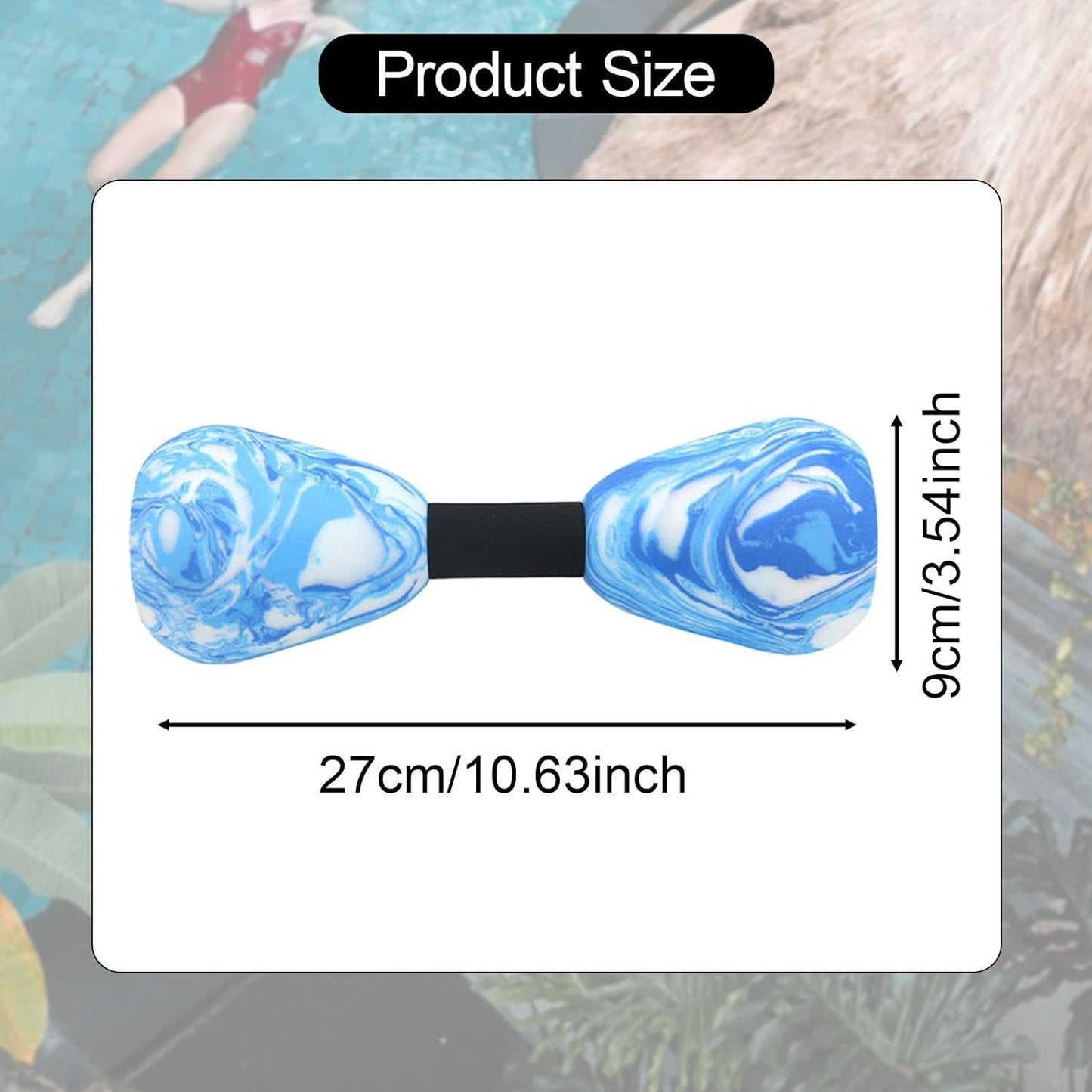 2 Pieces Aquatic Dumbbell Swim Barbell, Portable Swim Training Water Dumbells Fitness Equipment Pool Dumbbell for Gym Pool
