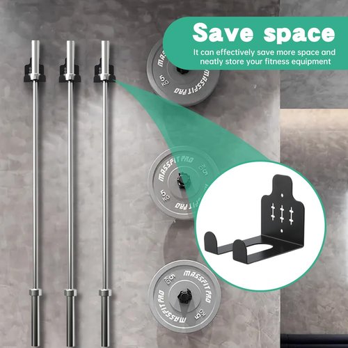 Barbell Wall Holder, Single Barbell wall Mount Hanger, Garage Gym Bar Walls Rack, Vertical Barbells Mount Rack(Black,Size:Under 31mm Bar Size)