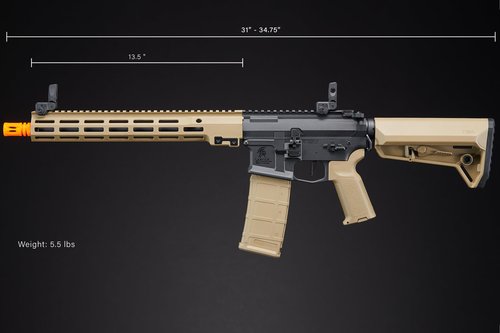 Lancer Tactical Gen 2 Stalker Carbine 13" M4 AEG Ambidextrous Airsoft Rifle (Battery & Charger Included) (Tan)