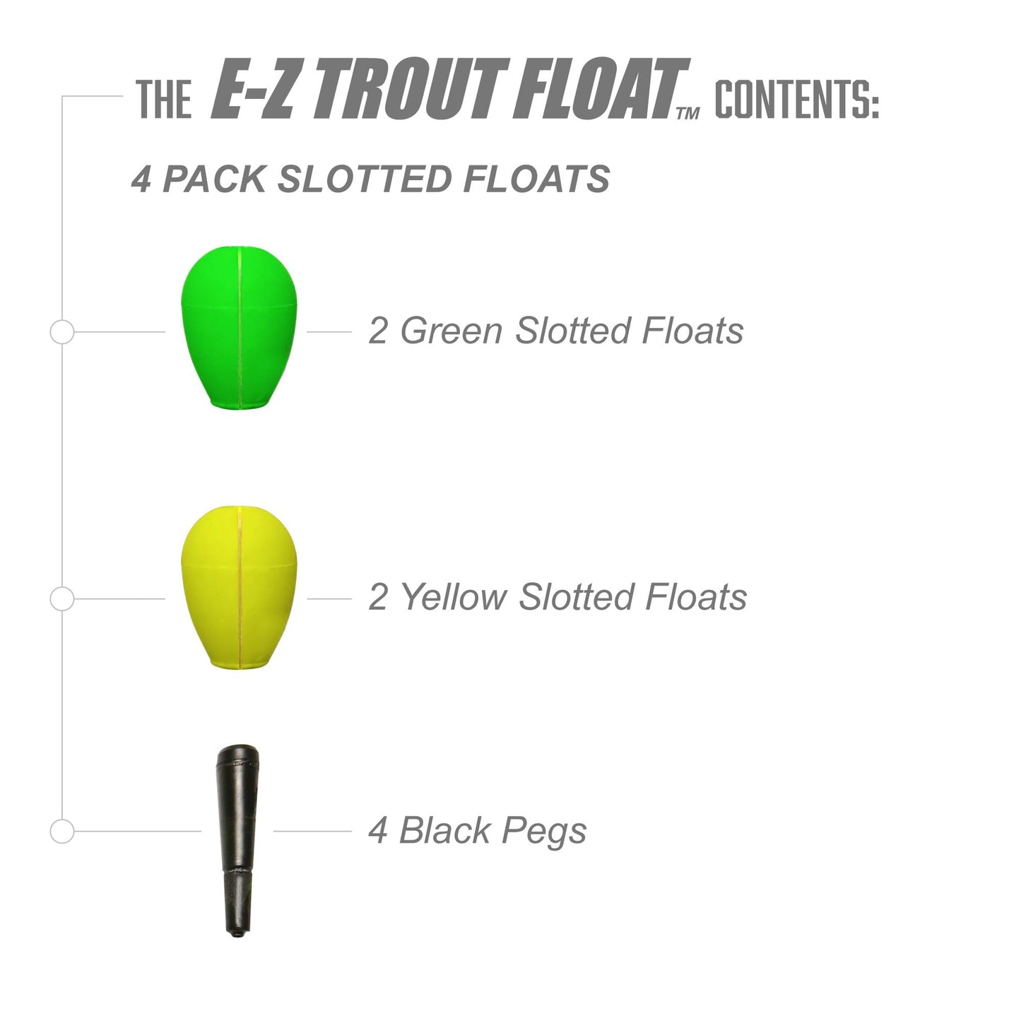 Trout Magnet E-Z Trout Float Fishing Bobbers, Easy Depth Adjustment, Ideal To Drift Small Lures Or Bait 4-Pack yellow