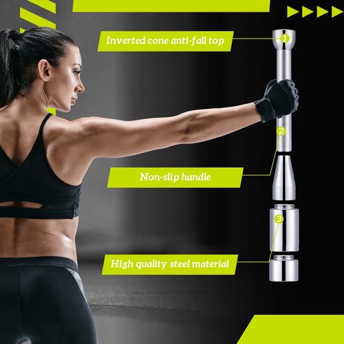 MorningRo 22 lb Adjustable Macebell Indian Club for Strength Training Bell 8-in-1 Club Steel for Training Full Body, Muscles, Shoulder, Grips, Forearm Workout in Home Gym Weighted(22 Lbs, 10 Kg)