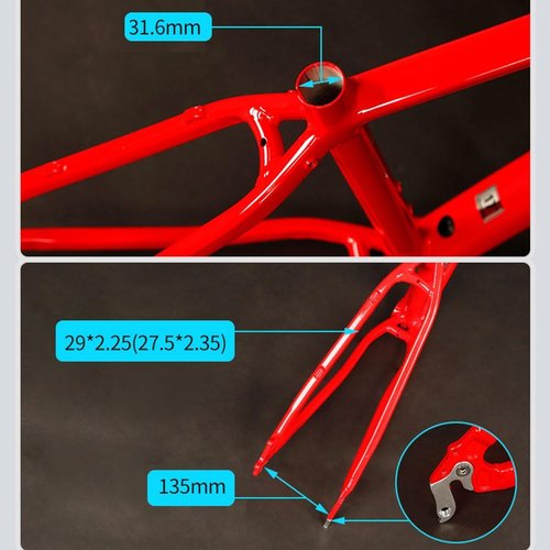 HIMALO 27.5er 29er E-Bike Frame 15''/17''/19'' Enduro Mountain Bike Frame External Battery Case QR 135mm E-Bike Frame for Rear/Mid Drive Motor(Black,29 * 19'')