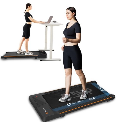 Walking Pad, 2-in-1 Treadmill for Home & Office, Portable Under Desk Treadmill Walking Jogging Machine with Remote Control, Black