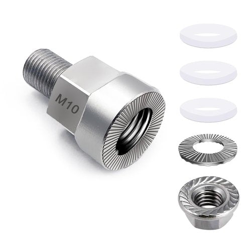 Saioagi Universal Bicycle Trailer Axle Adapter,Bicycle axle Adapter for Bicycle Trailer Coupling,Heavy-Duty Coupler(M10 x 1.0 Aolid Axle)