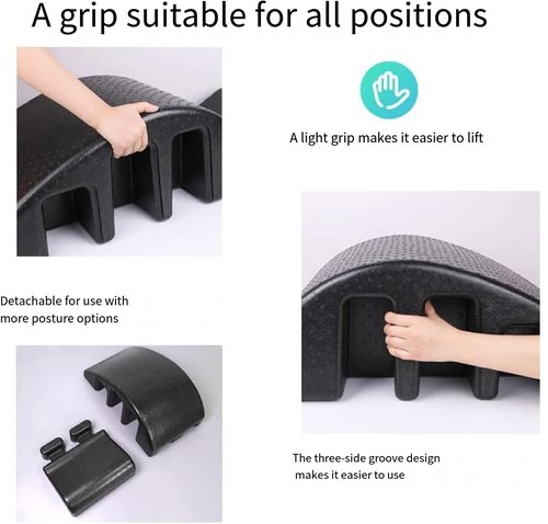 Pilates Spine Corrector Wedge, Detachable EPP Arc Foam Massage Table, Back Pain Relief, Balance Core Strengthening and Stretching