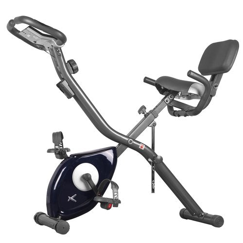 leikefitness LEIKE X Bike Ultra-Quiet Folding Exercise Bike, Magnetic Upright Bicycle with Heart Rate,LCD Monitor and easy to assemble (BLUE)