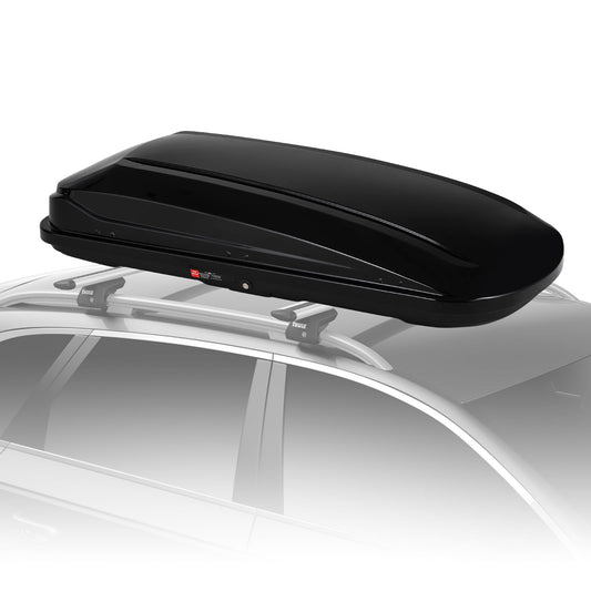 GarveeTech 70 Inch Rooftop Cargo Box Carrier, 17.7 Cubic Ft. Hard Shell Roof Rack Cargo Carrier with Security Keys, 165 Lbs Capacity Waterproof Rooftop Storage Box, Dual Side Opening