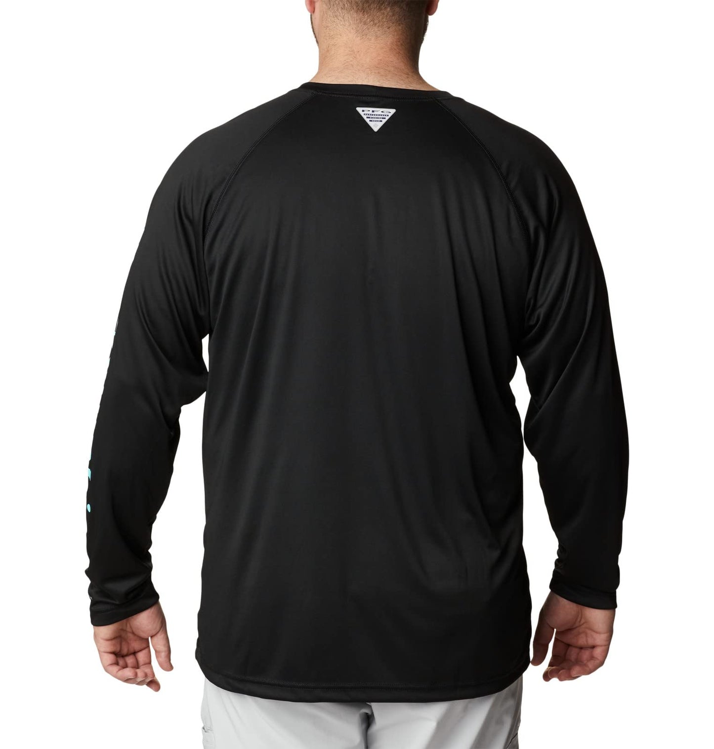 Columbia Men's PFG Terminal Tackle Long Sleeve Fishing Shirt, Black/Gulf Stream Logo, 5X Tall