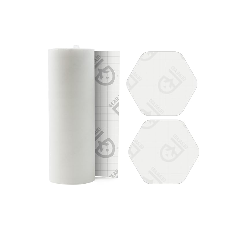 Tenacious Tape 3" x 20" Nylon Repair Kit with 2 Hex Patches – Clear, Includes Patches