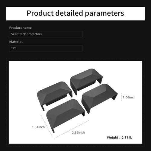 LUCKEASY 4PCS 1st Row Rail End Shells Assembly Fit for Tesla Model Y Juniper 2025 2026 Roof Rack Cover Cap TPE Black without Tape