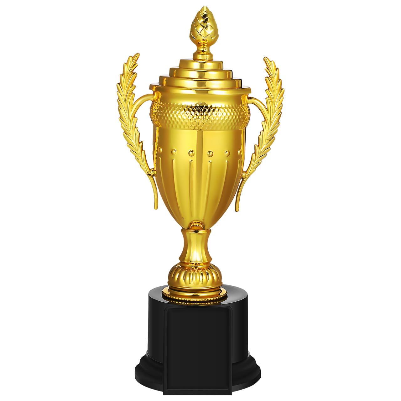 NOLITOY Large Gold Trophy Cup with Lid, 10.6 Inch Award Trophy for Soccer Football Sports Competitions, Office Decorations, and Outdoor Activities