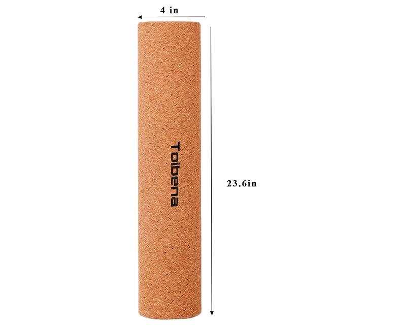 Large Cork Foam Roller 24 In - 23.6x4 In Cylindrical Back, Hamstrings & Quads