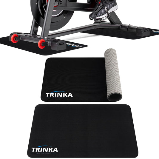 2PCS Peloton Exercise Bike Mat for Carpet & Hardwood Floors, Non-Slip Mat Compatible with Stationary Spin Bike, Concept 2 Rowing Machine, Workout Mat for Bike Trainer