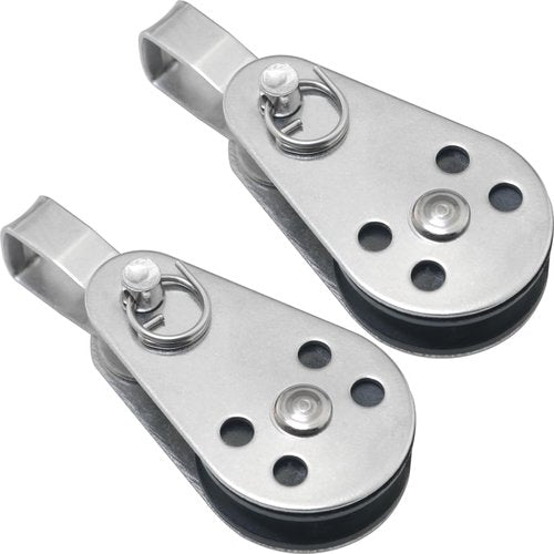WHYHKJ 2PCS Stainless Steel Nylon Marine Pulley 25mm Rope Suspension Heavy Duty Nylon Pulley for Sailboat Yacht Marine Pulley Outdoor Camping
