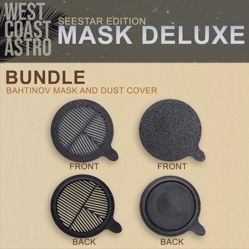 Generic ZWO Seestar S50 - MASK Deluxe Bundle (Bahtinov Mask and Dust Cover), Black