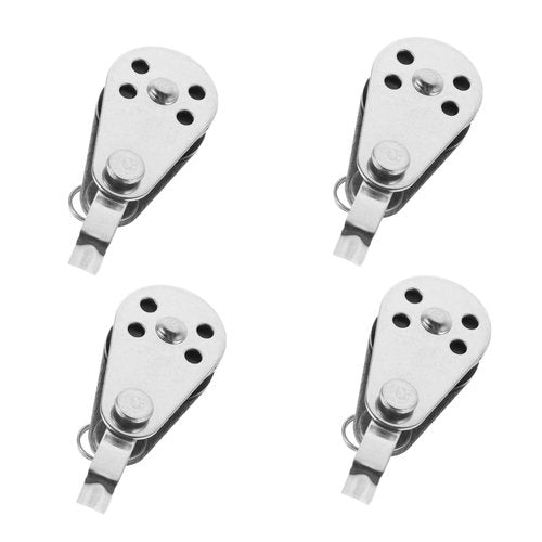 SOLUSTRE Collection 4pcs Stainless Steel Nylon Marine Pulley Blocks Boat Rigging Kit