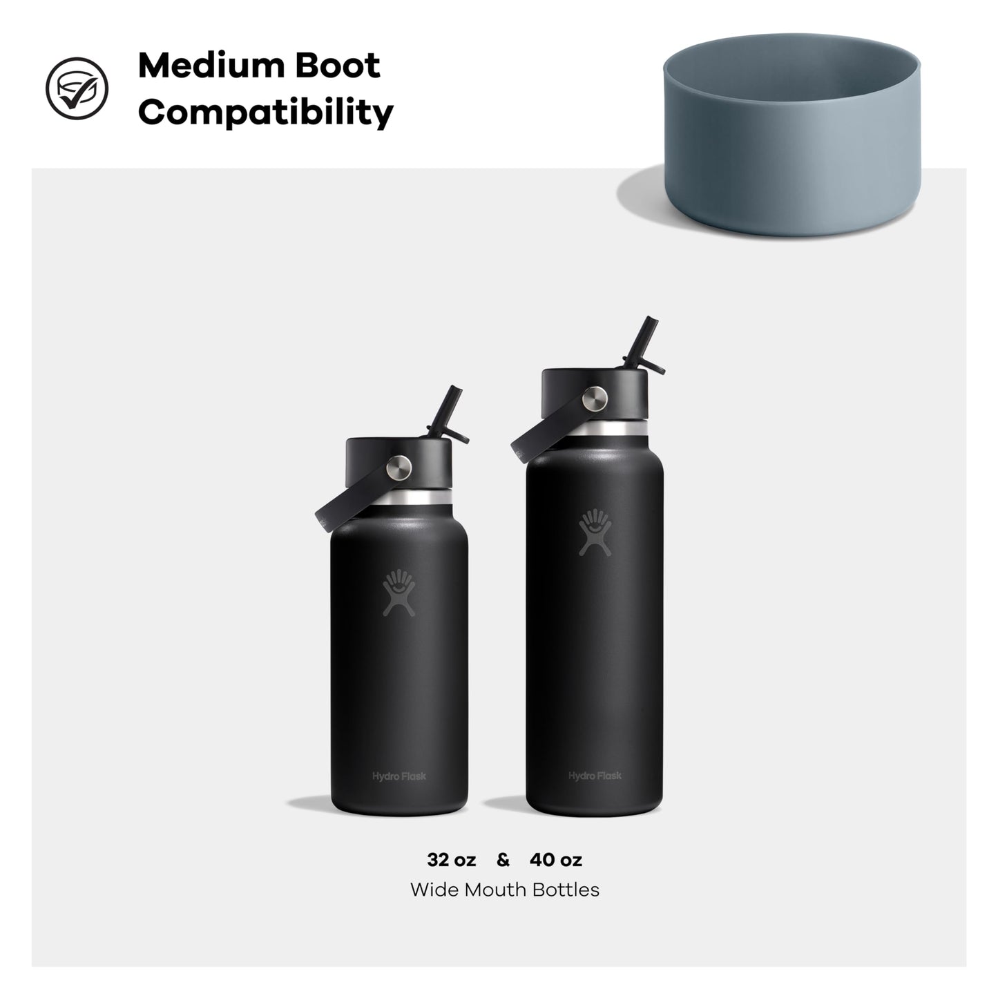 Hydro Flask Bottle Boot - Bottom Protector Sleeve - Silicone Water Bottle Accessory Medium Capri Blue