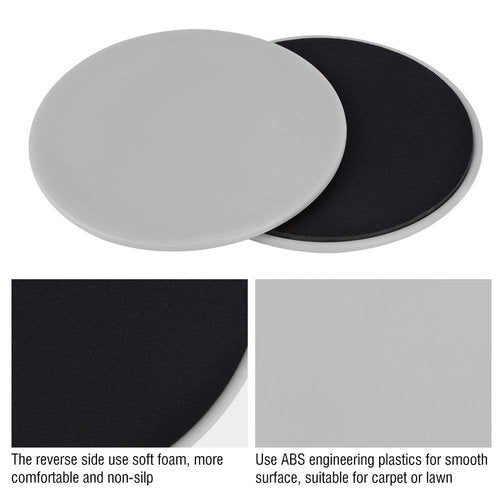 Core Sliders Discs 2PCS ABS Gliding Disc Fitness Exercise Sliding Gliding Disc Portable Fitness Core Slider Home Fitness Exercise Equipment for Sliders Gym Core Reinforcement (Grey)
