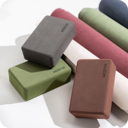 WeGym EVA foam blocks with Anti-Slip, Comfortable Grip, Sturdy Sides for Secure Workouts at Home, for Yoga, and Pilate Training (Eva, Sandstone, Set)