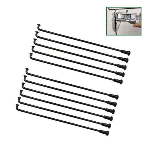 USZAOY 40pcs 10G Diameter 3.14mm Round Body Electric for Bicycle Wheel Spokes Material 45# Steel Black Color J-Bend E-Bike Motor Wheel Spokes(Length 211mm)