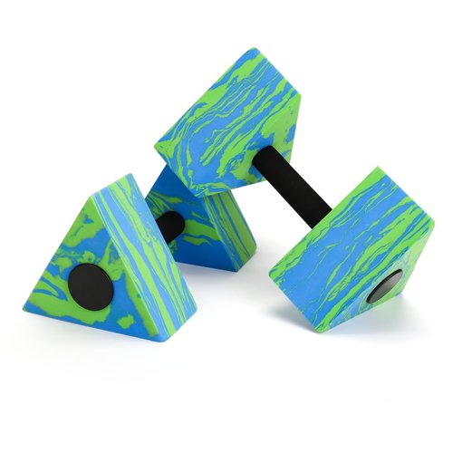 Triangular Aquatic Exercise Dumbbells, 2PCS Water Dumbbells, EVA Foam Water Weights, Water Fitness Exercises Equipment for Youth, Women, Adults