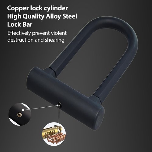 NOEAIKE Bike U Lock Heavy Duty Anti Theft with 4ft Security Steel Cable-3 Keys and Mounting Bracket Included,Bicycle Locks Perfect for Road,Mountain,Scooter and Ebike