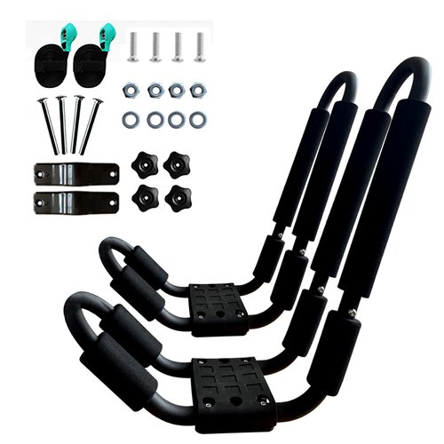 HUIMENG J Bar Kayak Roof Rack Universal Kayak Saddle Kayak Carrier Holders for Canoe, SUP, Kayaks, Surfboard and Ski Board Rooftop Mount on SUV, Car and Truck Crossbar (Kayak roof Rack)