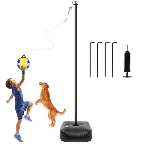 Whiidoom Tetherball Set with Ball and Rope, Adjustable Tether Balls and Rope Set with Pole, Tether Ball for Outdoor Playground, Backyard, Outdoor Games for Adults & Kids