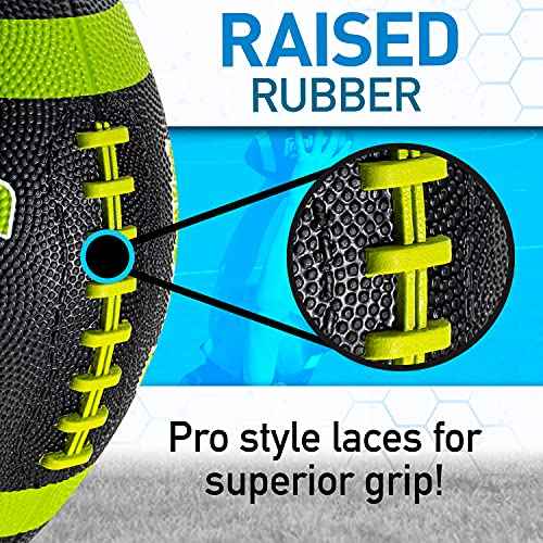 Franklin Sports Kids Junior Grip-Rite Youth Junior Size Rubber Footballs - Peewee Kids Durable Outdoor Footballs - Single & Bulk Packs Available