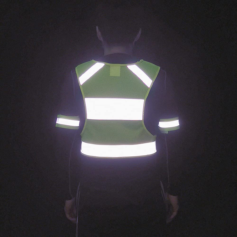IDOU Reflective Vest Safety Running Gear - High Visibility Vest with Pocket for Running, Biking, Walking, Women & Men/D/M1