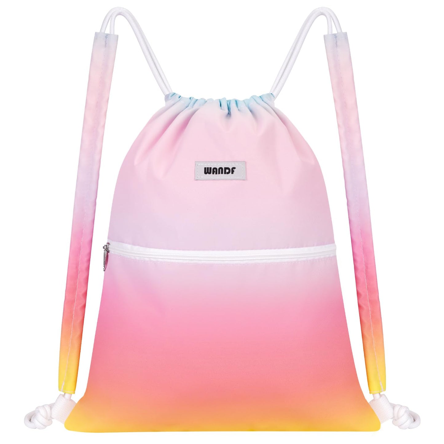 WANDF Drawstring Backpack, Gym String Bag with Shoulder Pad