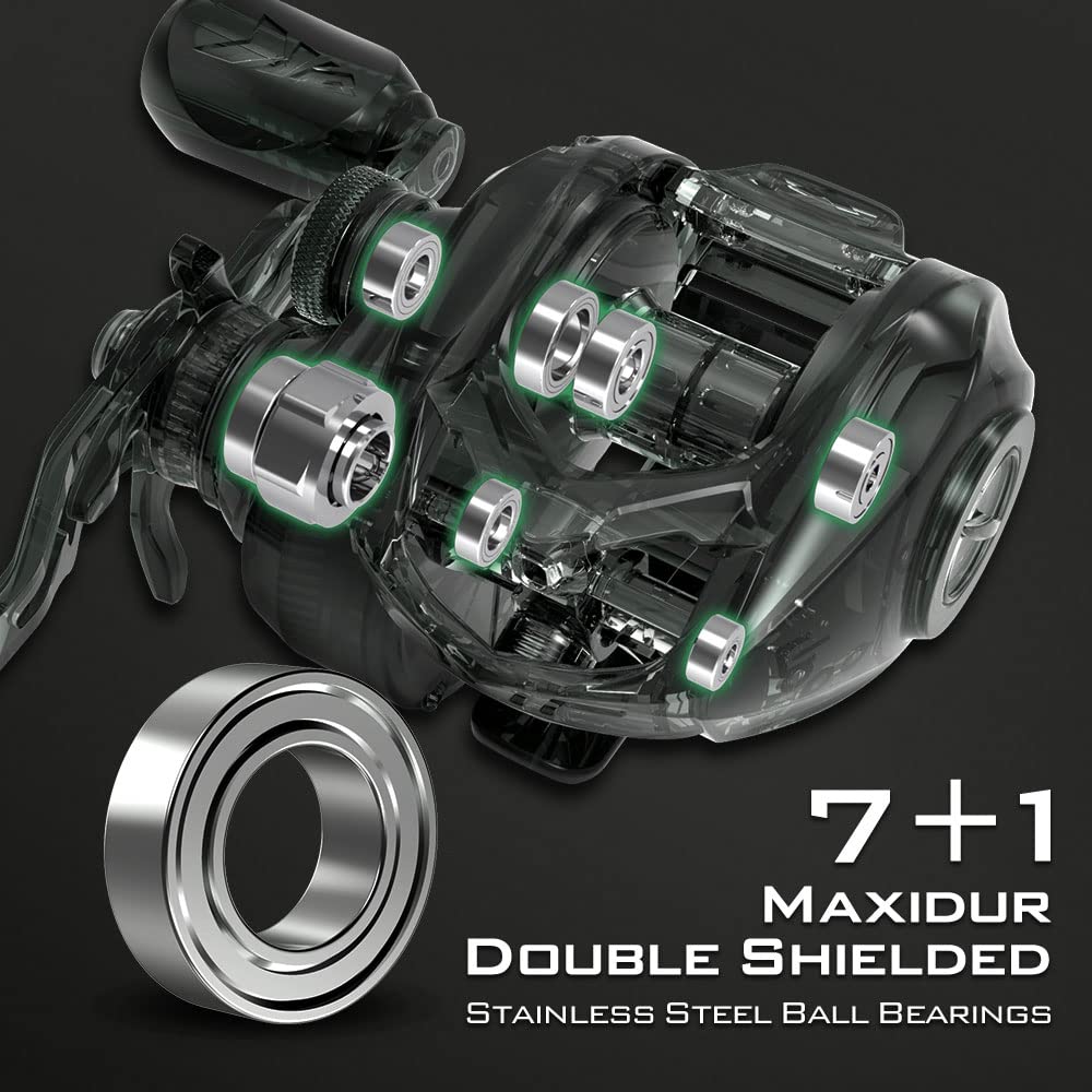 KastKing Spartacus II Baitcasting Fishing Reel, 6oz Ultralight, Super Smooth with 17.6 LB Carbon Fiber Drag, 7.2:1 Gear Ratio, 39mm Palm Perfect Lower Profile Design,Stryker Green,Right Handed
