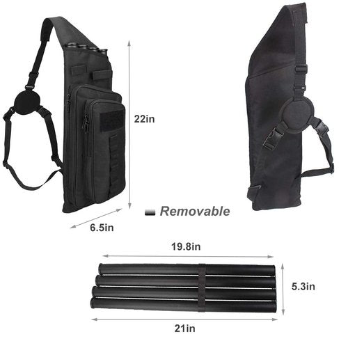 KRATARC Krayney Multi-function 4-Tubes Back Arrow Quiver Shoulder Hanged Target Shooting Archery Quiver for Arrows Takedown Bow (Black)