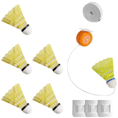 COOLHOOD Badminton Training Tool Badminton Single-Player Rebounds Trainer Portable Badminton Practice Equipment Enduring