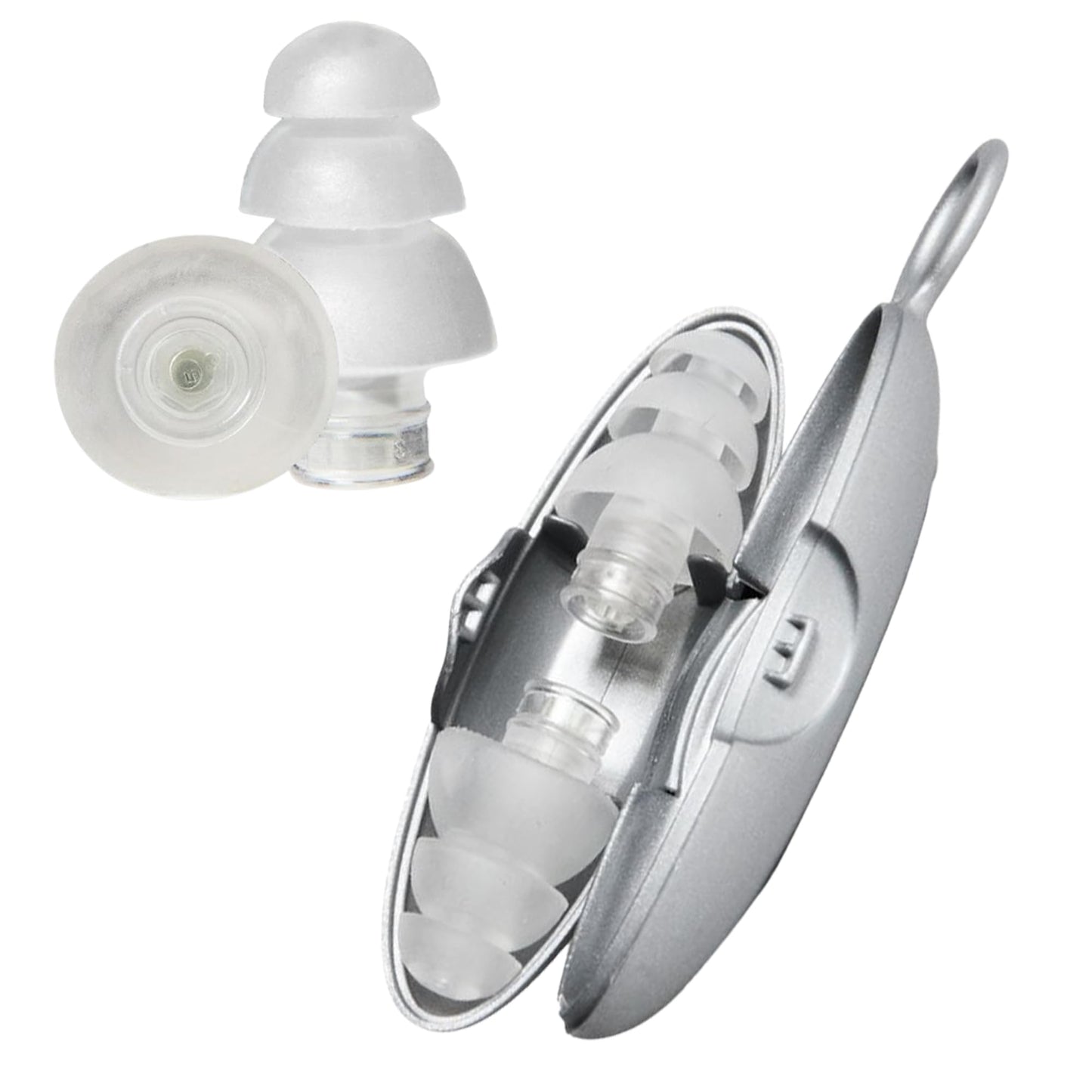 Pluggerz Enjoy Music Earplugs, Transparent, Skin-Friendly Material, Reusable Ear Plugs with Filter, 24-29 dB Noise Reduction Rating, Universal-Fit Hearing Protection for Concerts or Festivals, 1 Pair