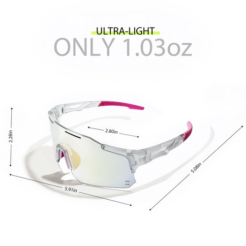 Photochromic Cycling Glasses for Men Women – UV400 Mountain Bike Sunglasses, Anti-Fog Sports Goggles for Outdoor Riding