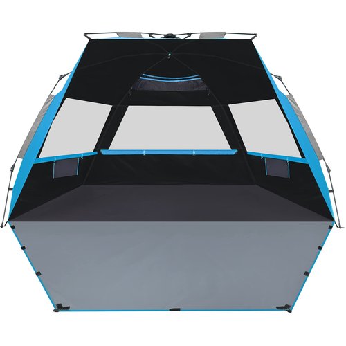 Sebor Beach Tent, Deluxe XL Pop-up Beach Tent Sun Shelter for 4-6 Person, UPF 50+ UV Protection, Easy Set Up and Portable Beach Shade Canopy Shade Tent for Beach Camping, Pacific Blue