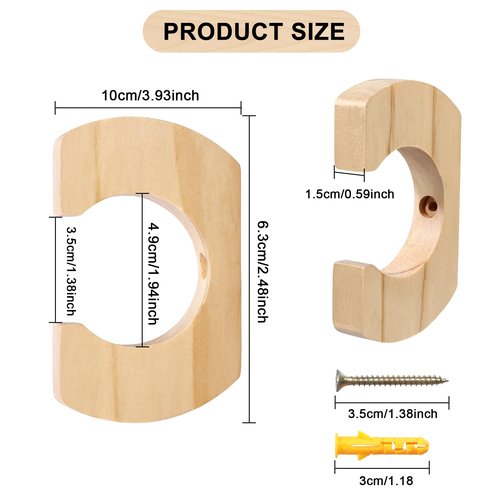 VITEAM Wooden Paddle Hold Hanger Paddle Racks Wall Storage Wall Decor Paddle hanger for Kayak, SUP, Canoe, Dragon Boat Paddles