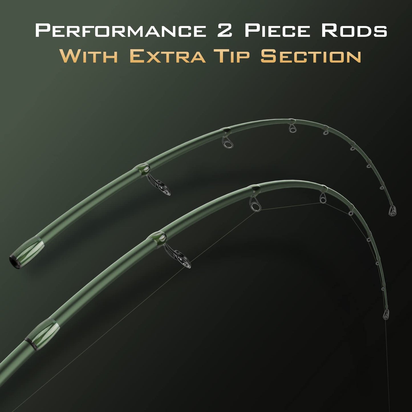 KastKing Spartacus II Twin Tip Fishing Rods, Spin - 7'0" - M Power - Fast