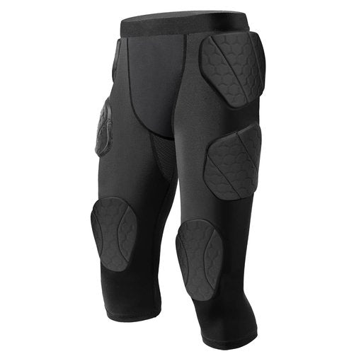 ciseroye 7 Pad Girdle Football Youth Football Girdle Youth Boys with Knee Integrated Hip Tailbone Thigh Pads- Basketball Padded Compression Shorts for Basketball Baseball Rugby Soccer- L