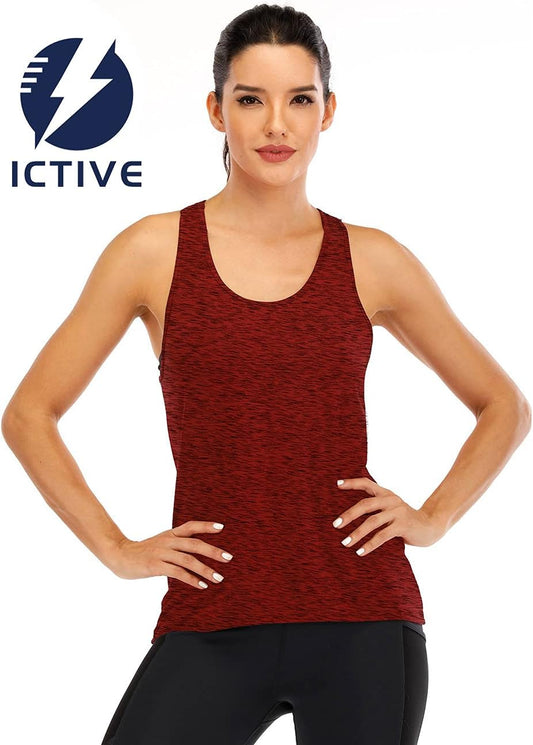 ICTIVE Womens Cross Backless Workout Tops for Women Racerback Tank Tops Open Back Running Muscle Tank Yoga Shirts
