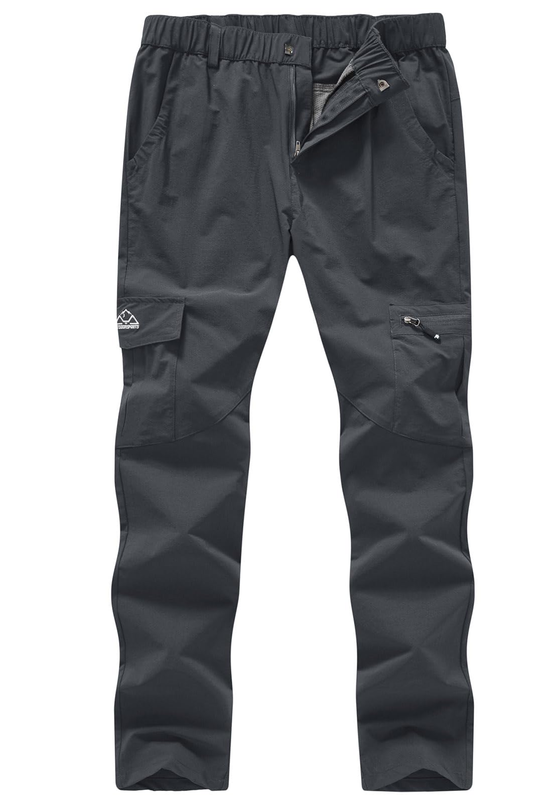 YSENTO Women's Hiking Pants Lightweight Stretch Quick Drying UPF 50 Camping Travel Work Cargo Pants 6 Pockets Dark Grey Size XL