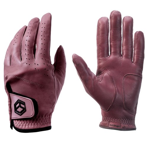 FAR&STRAIGHT Premium Cabretta Leather Men's Golf Glove - Exceptional Grip, Style, and Comfort (Burgundy, Large)