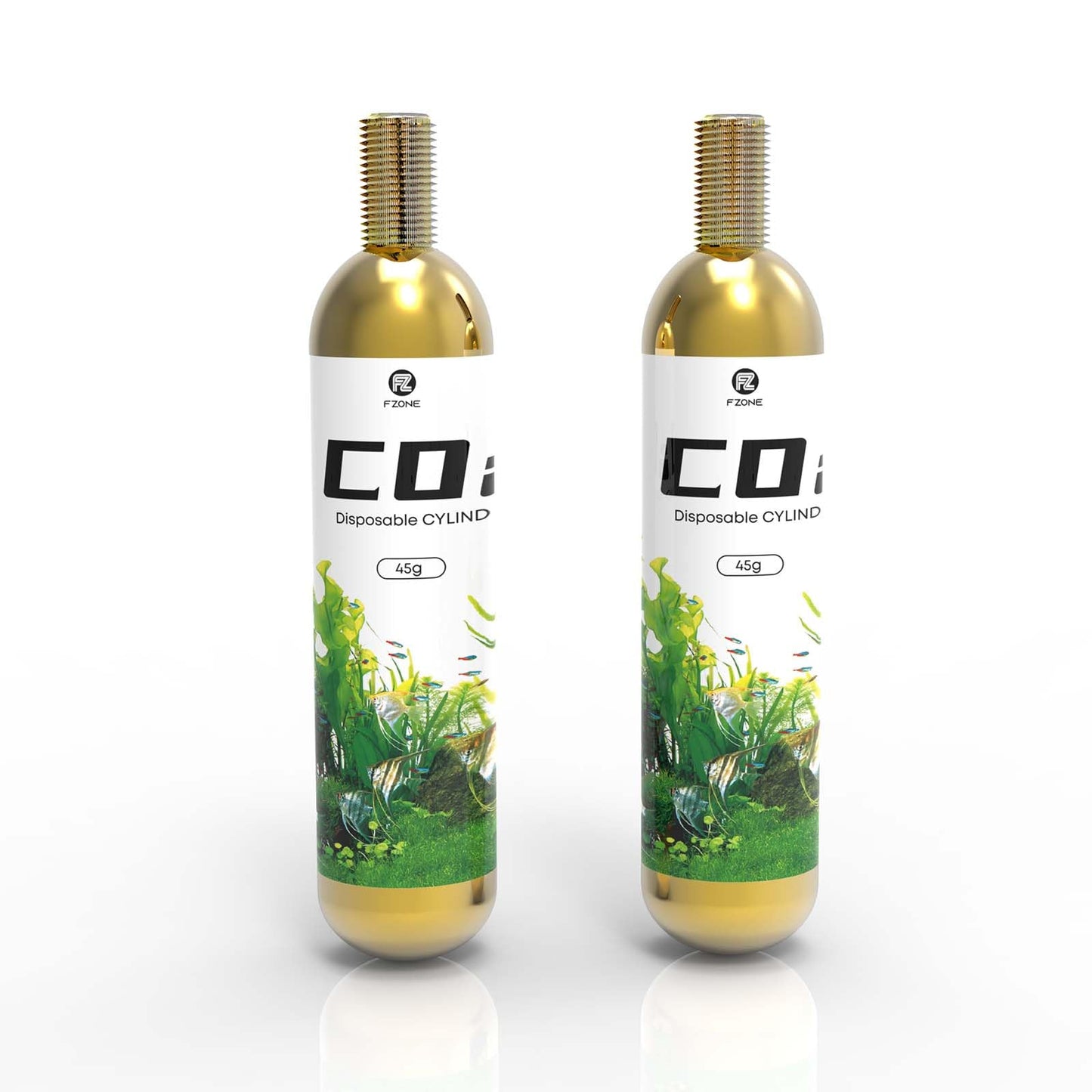 FZONE 45g Disposable CO2 Cartridges with 5/8 Threaded Interfaces (2-Pack)