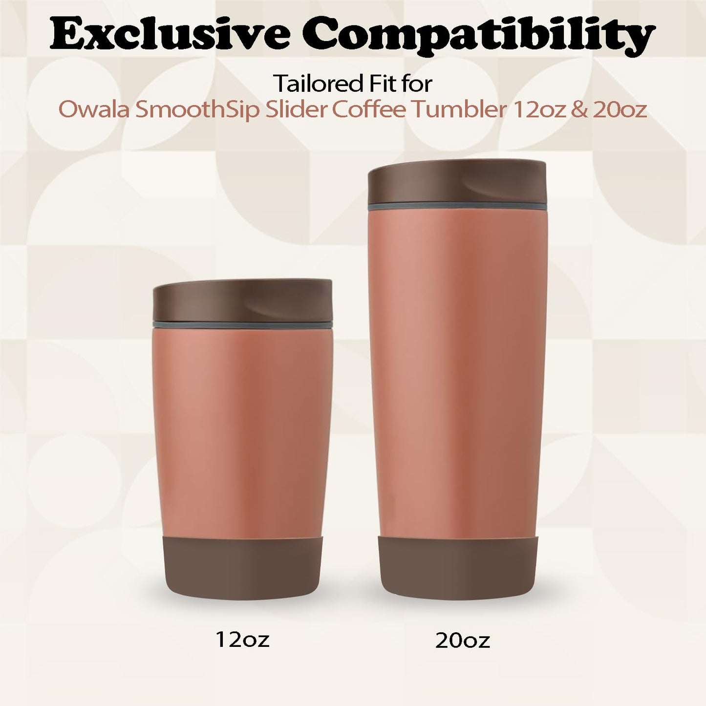 Kaitiaki 2Pcs Silicone Boot for Owala SmoothSip Slider Coffee Tumbler 20oz 12oz, Anti-Slip Sleeve for Travel Coffee Mug, Protective Accessories for Owala BPA Free (Cozy Cocoa)