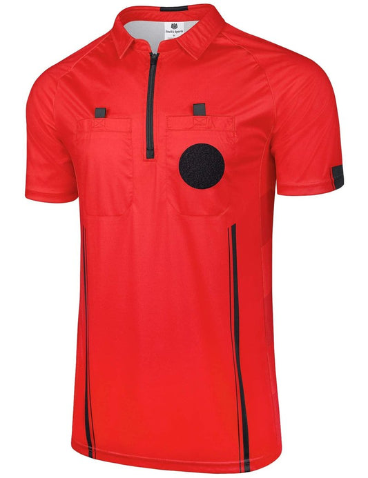 FitsT4 Sports Pro Soccer Referee Jersey Short Sleeve Youth Ref Shirts Red XX-Small